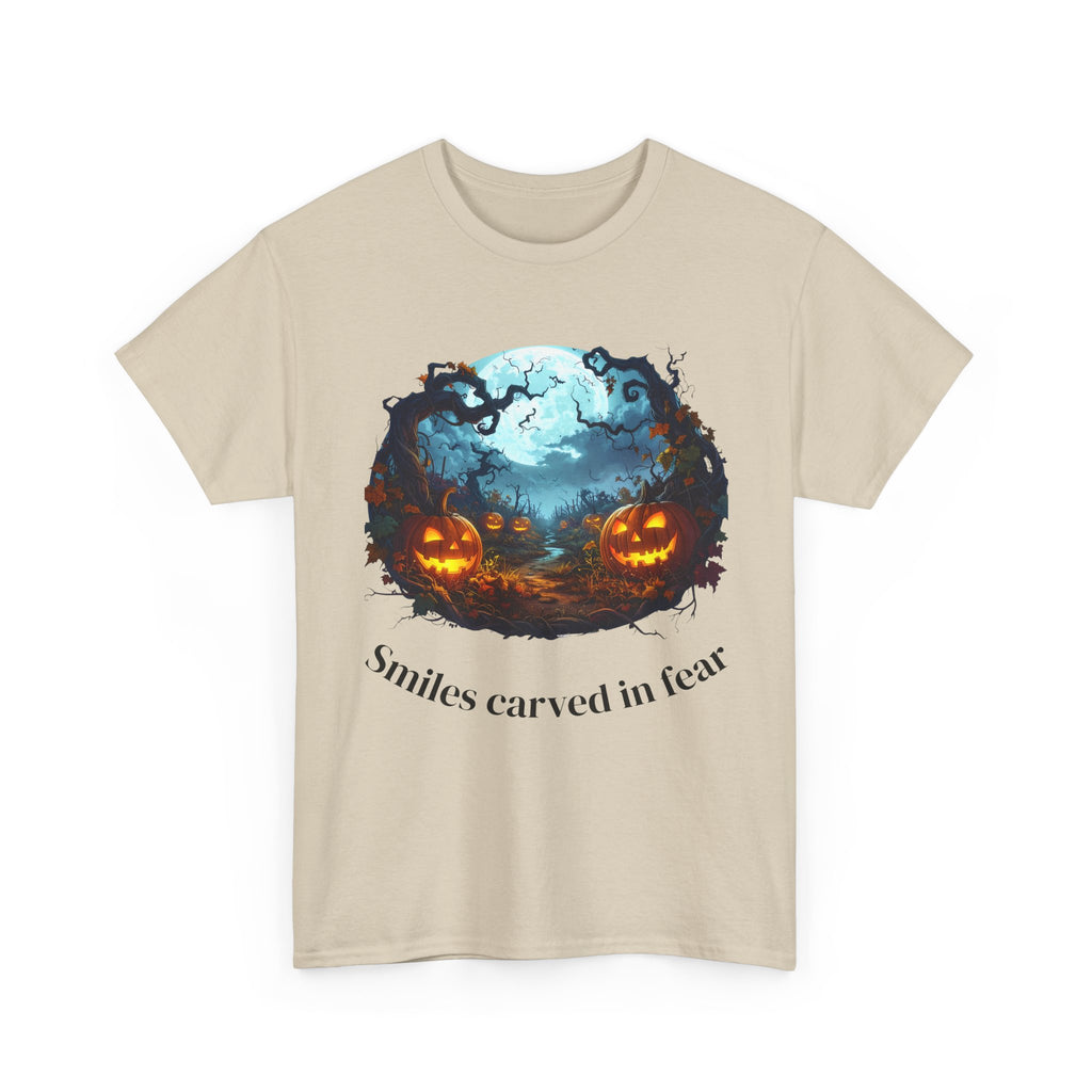 Halloween Unisex Heavy Cotton Tee, Spooky Shirt, Pumpkin Tee, Autumn Apparel, Haunted House Outfit, Fall Celebration Wear