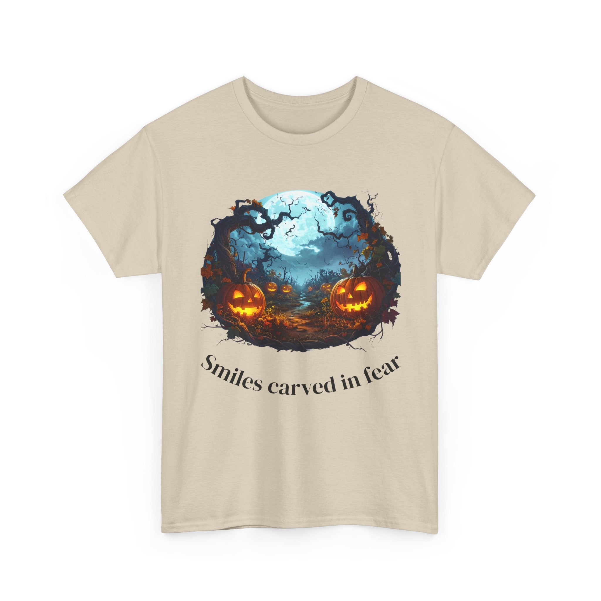 Halloween Unisex Heavy Cotton Tee, Spooky Shirt, Pumpkin Tee, Autumn Apparel, Haunted House Outfit, Fall Celebration Wear
