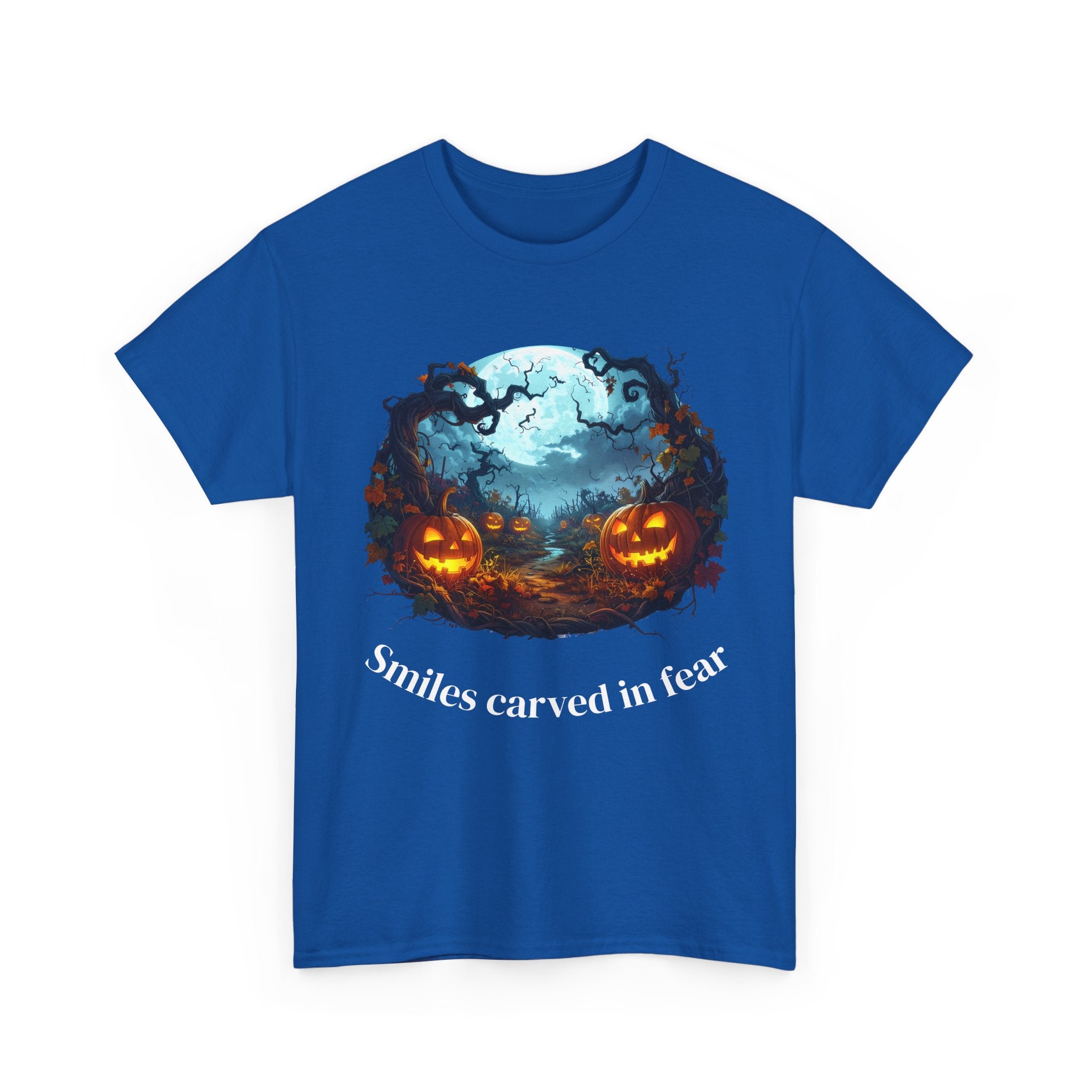 Halloween Unisex Heavy Cotton Tee, Spooky Shirt, Pumpkin Tee, Autumn Apparel, Haunted House Outfit, Fall Celebration Wear
