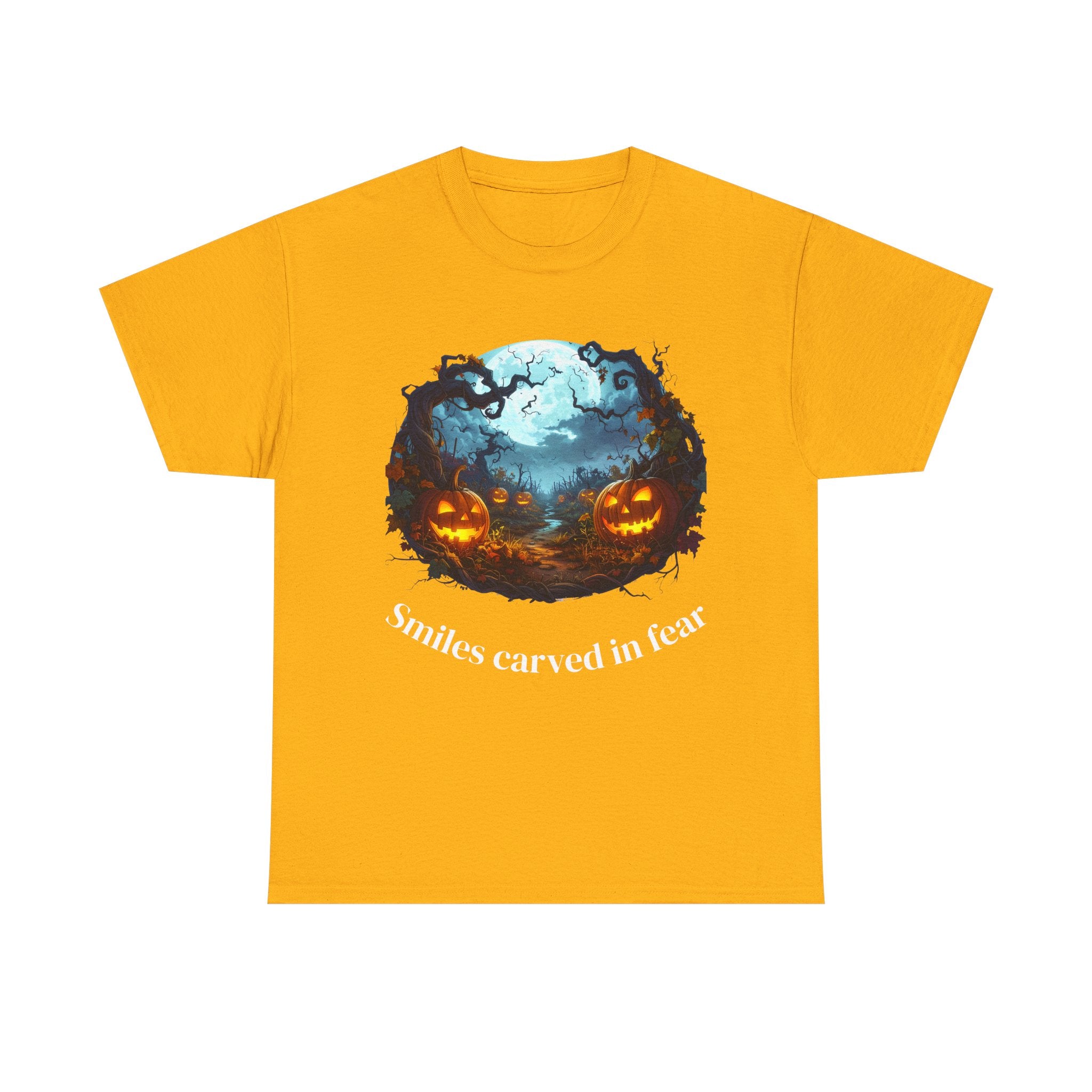 Halloween Unisex Heavy Cotton Tee, Spooky Shirt, Pumpkin Tee, Autumn Apparel, Haunted House Outfit, Fall Celebration Wear