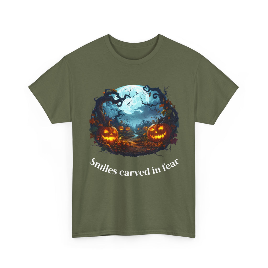 Halloween Unisex Heavy Cotton Tee, Spooky Shirt, Pumpkin Tee, Autumn Apparel, Haunted House Outfit, Fall Celebration Wear