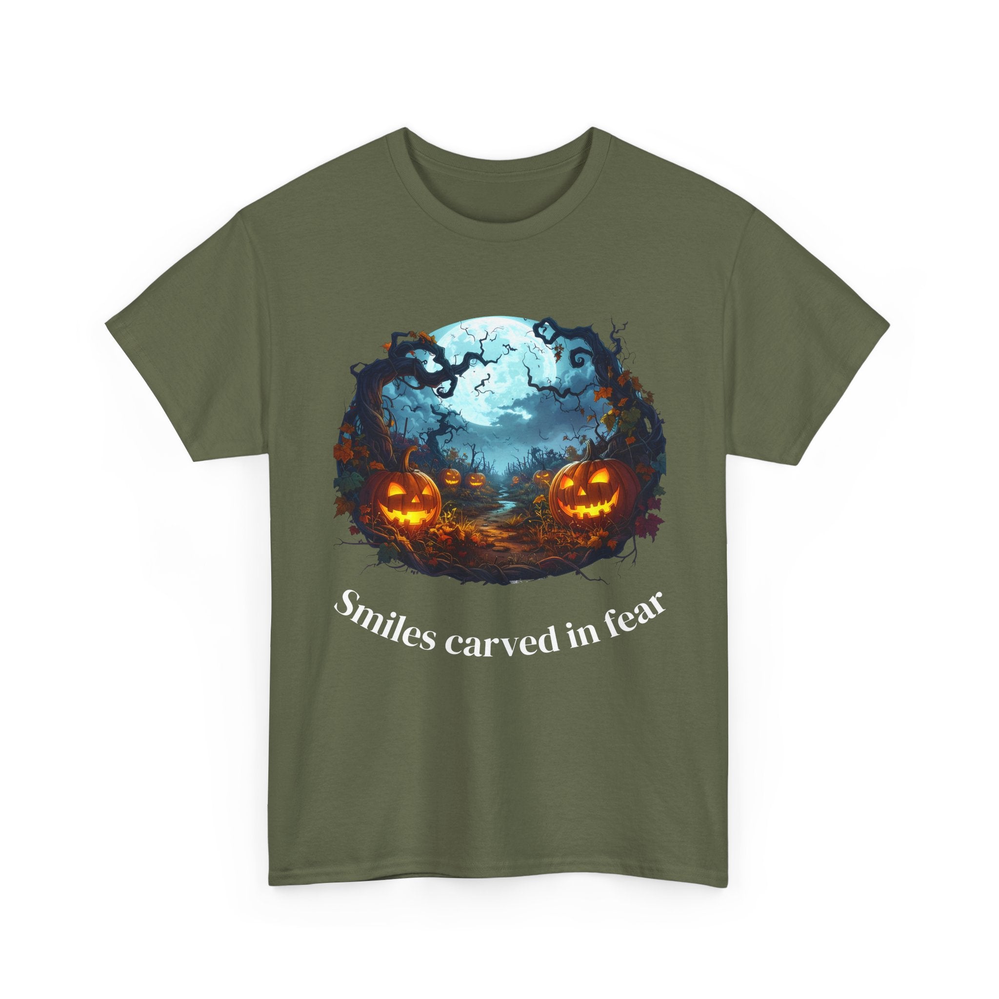 Halloween Unisex Heavy Cotton Tee, Spooky Shirt, Pumpkin Tee, Autumn Apparel, Haunted House Outfit, Fall Celebration Wear