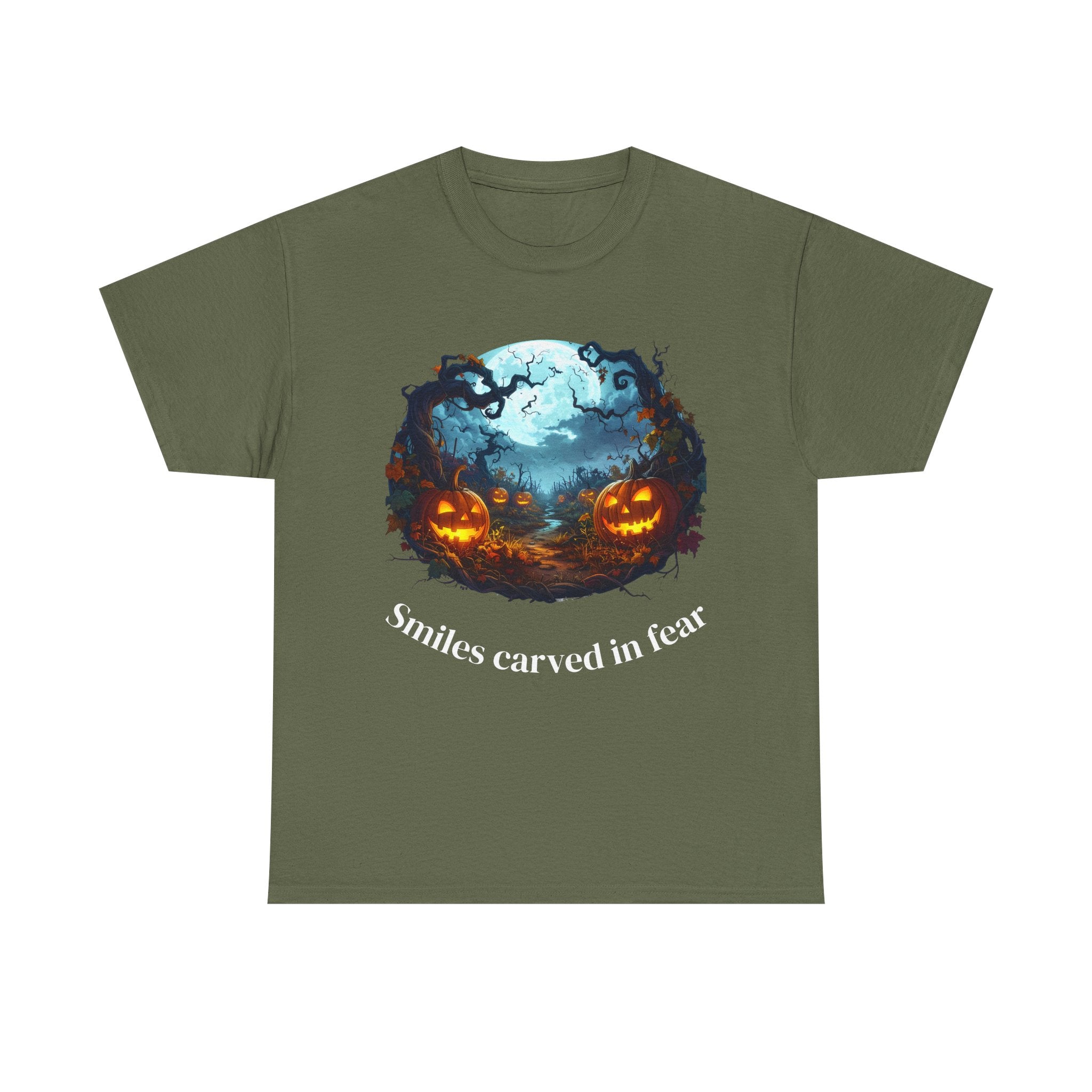 Halloween Unisex Heavy Cotton Tee, Spooky Shirt, Pumpkin Tee, Autumn Apparel, Haunted House Outfit, Fall Celebration Wear