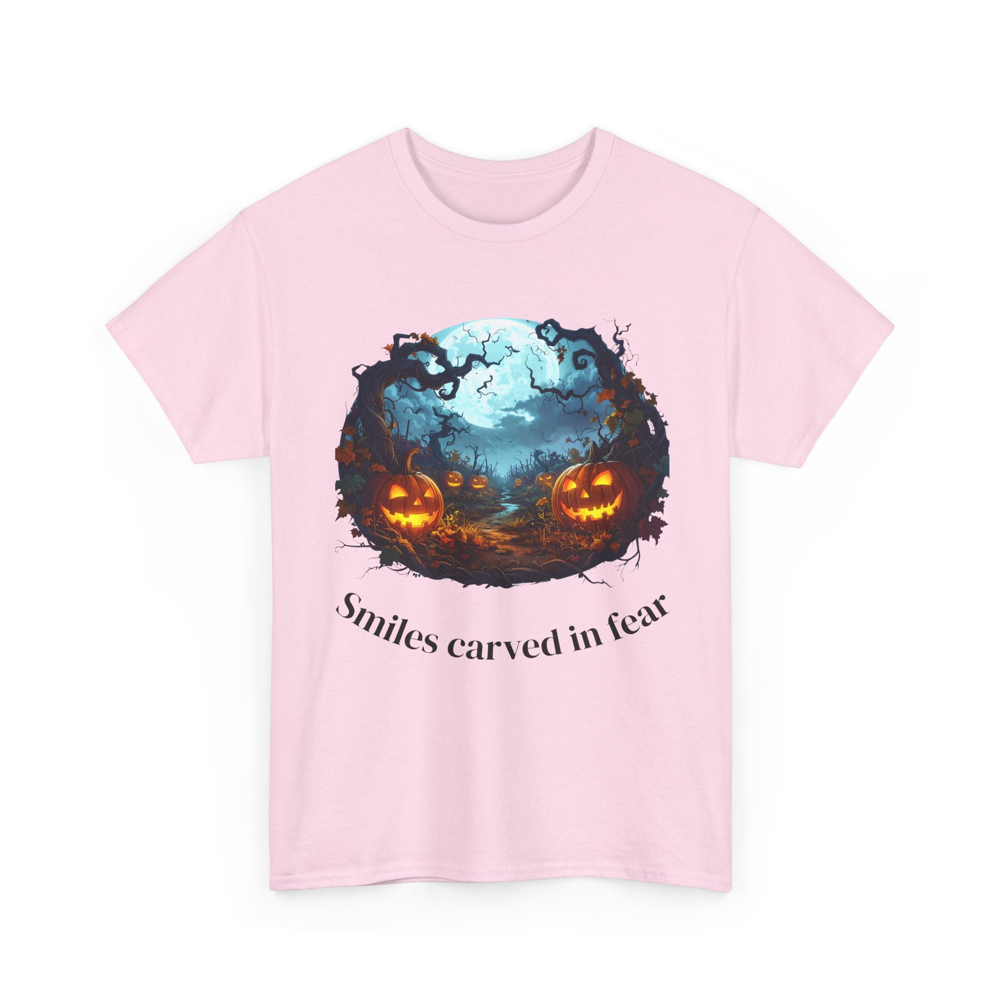 Halloween Unisex Heavy Cotton Tee, Spooky Shirt, Pumpkin Tee, Autumn Apparel, Haunted House Outfit, Fall Celebration Wear