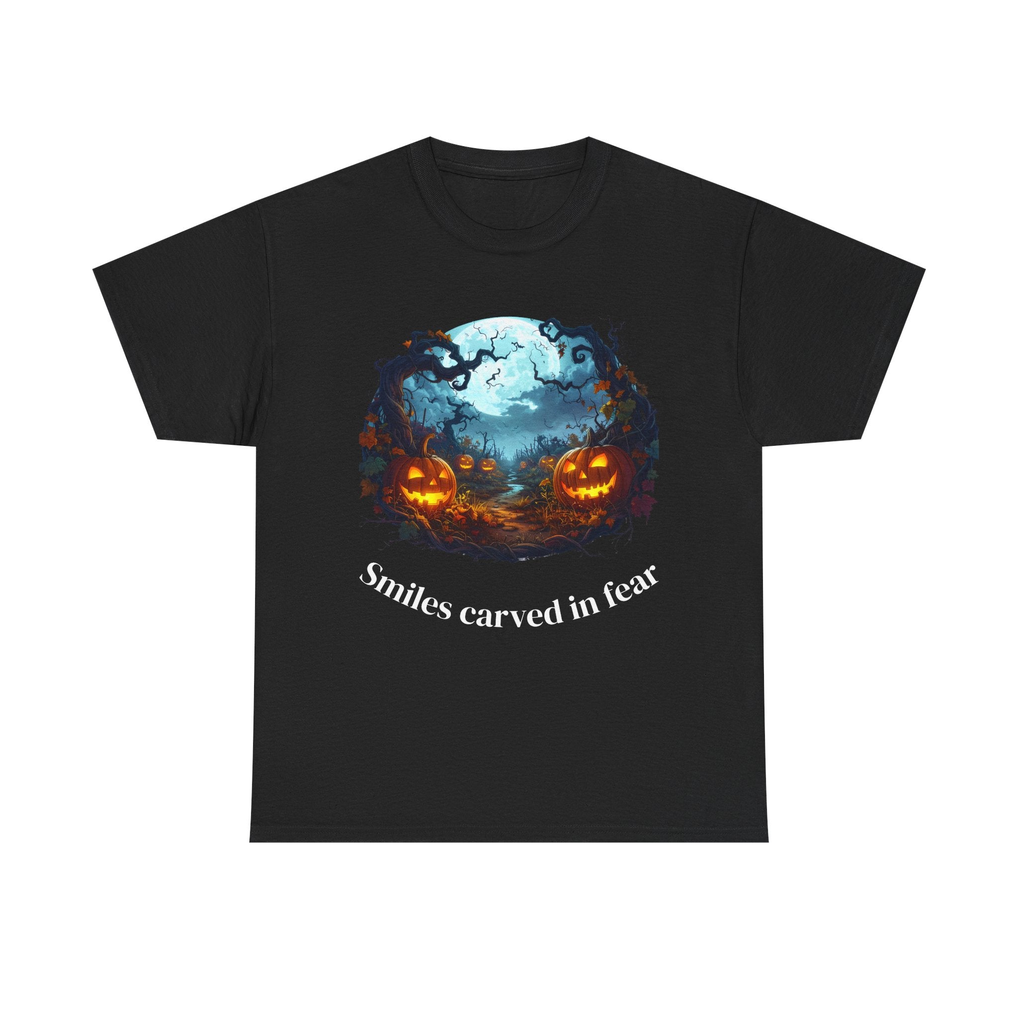 Halloween Unisex Heavy Cotton Tee, Spooky Shirt, Pumpkin Tee, Autumn Apparel, Haunted House Outfit, Fall Celebration Wear