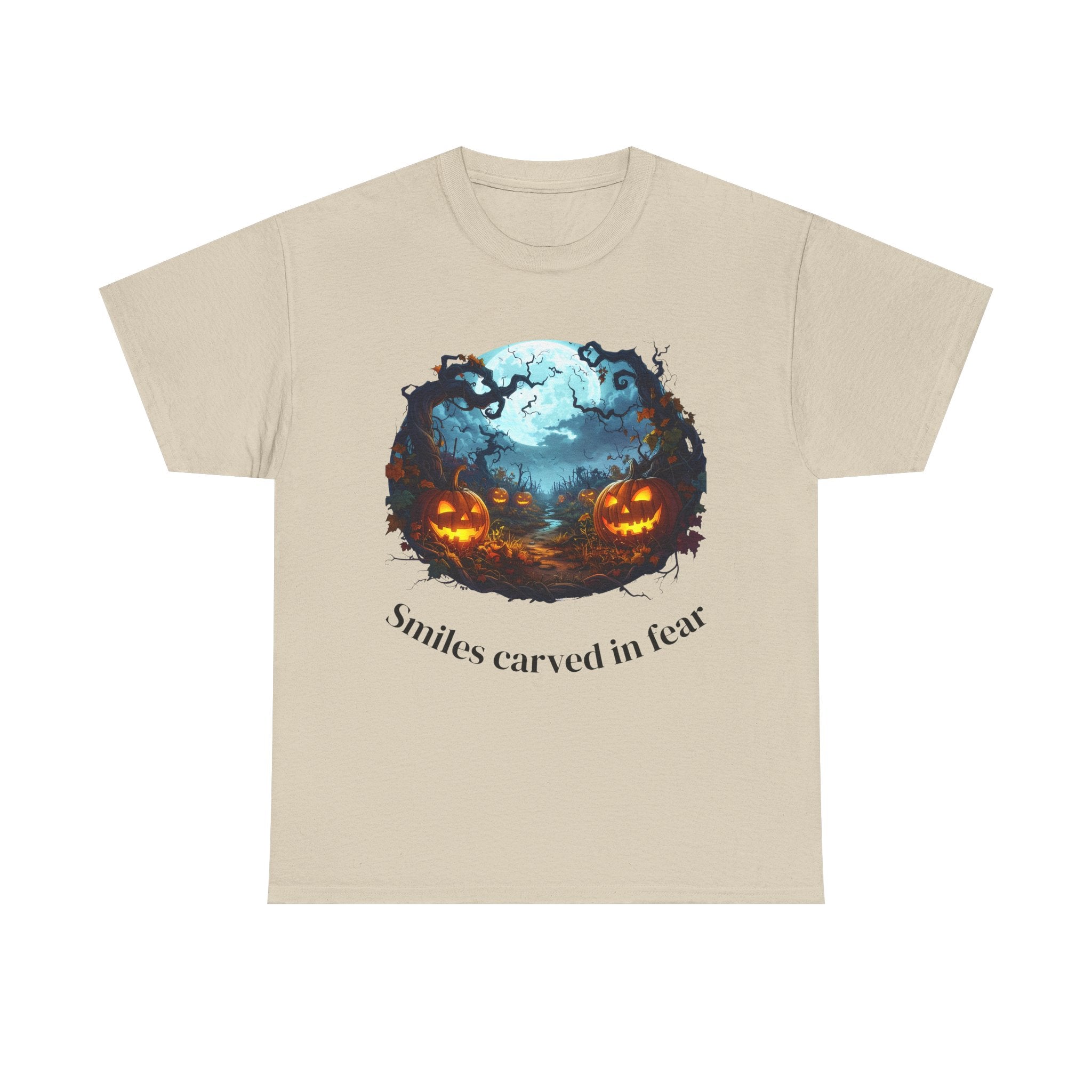 Halloween Unisex Heavy Cotton Tee, Spooky Shirt, Pumpkin Tee, Autumn Apparel, Haunted House Outfit, Fall Celebration Wear