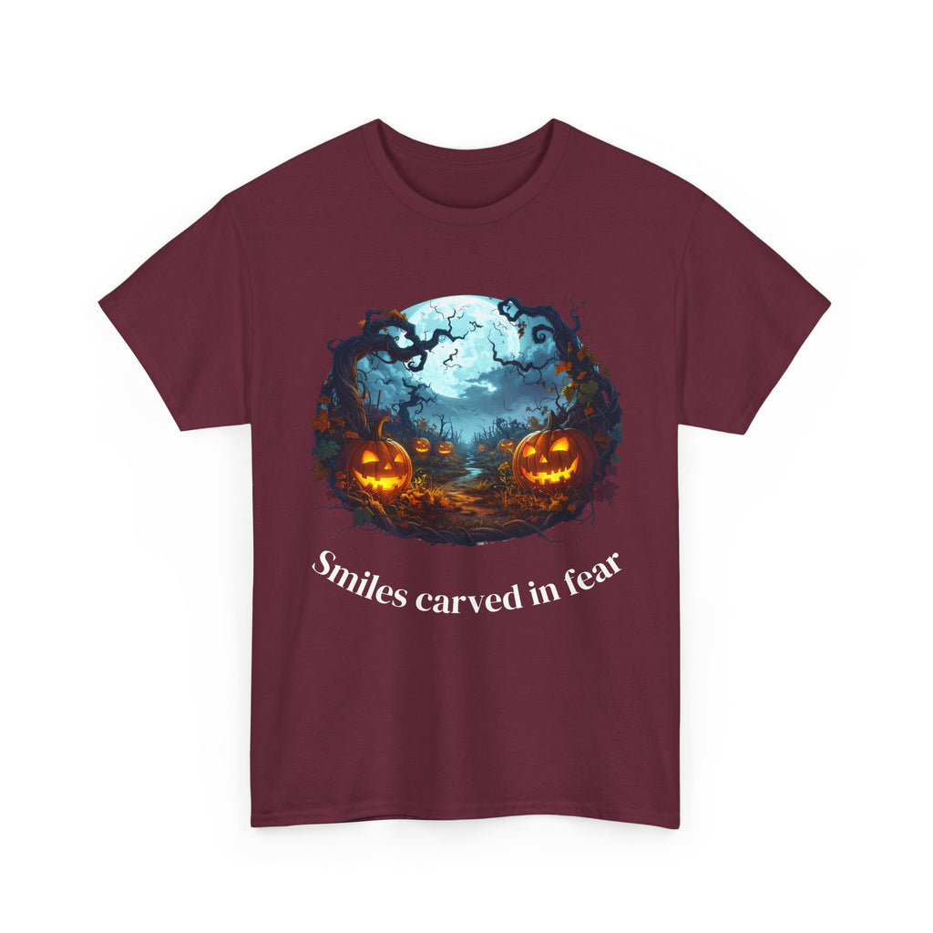 Halloween Unisex Heavy Cotton Tee, Spooky Shirt, Pumpkin Tee, Autumn Apparel, Haunted House Outfit, Fall Celebration Wear