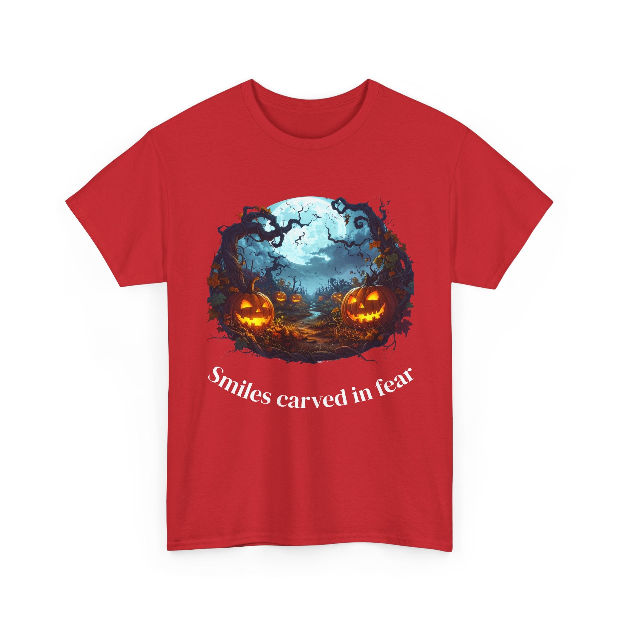 Halloween Unisex Heavy Cotton Tee, Spooky Shirt, Pumpkin Tee, Autumn Apparel, Haunted House Outfit, Fall Celebration Wear