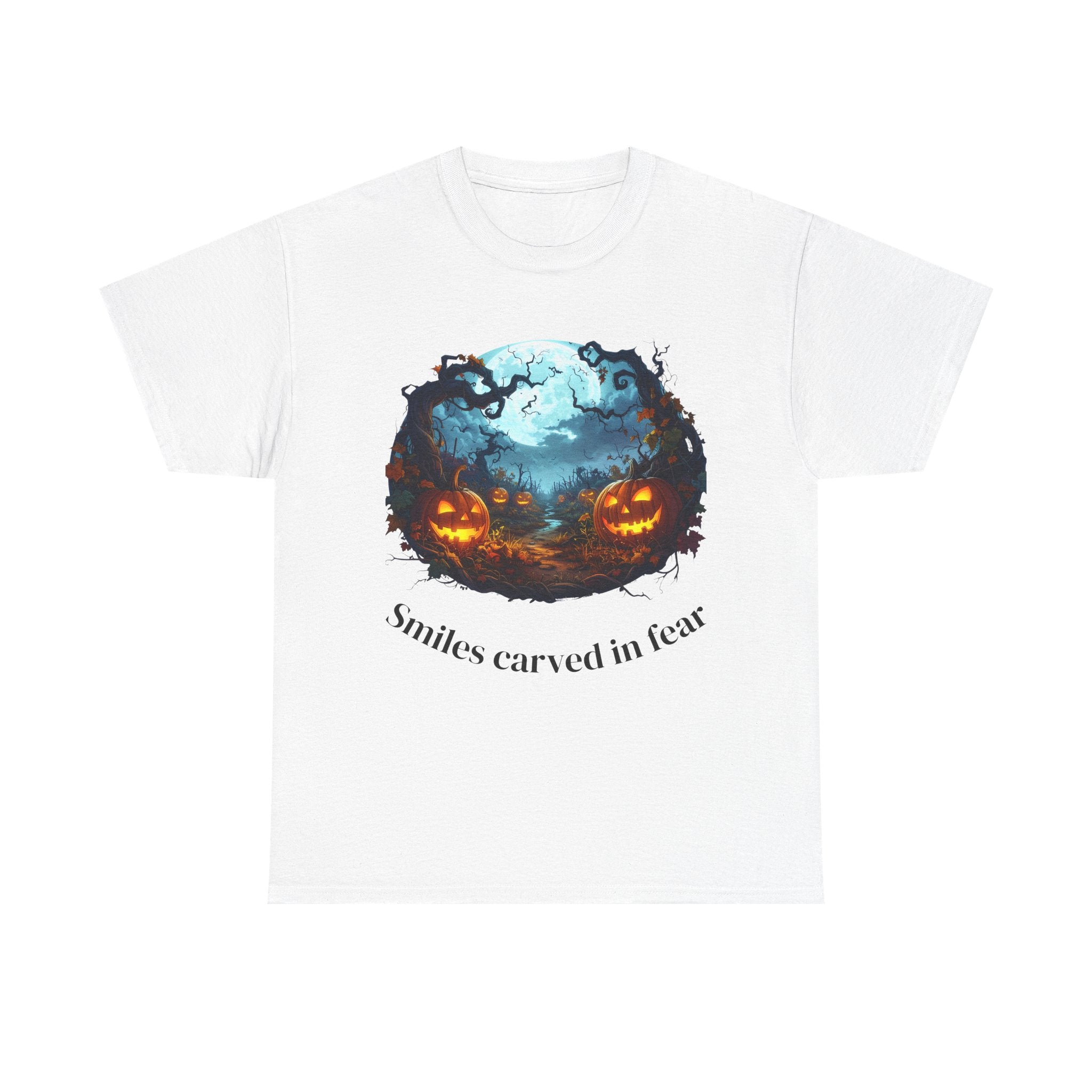 Halloween Unisex Heavy Cotton Tee, Spooky Shirt, Pumpkin Tee, Autumn Apparel, Haunted House Outfit, Fall Celebration Wear