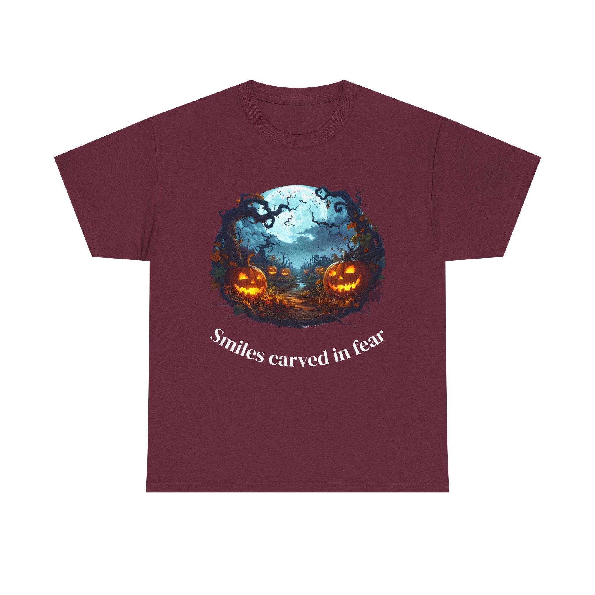 Halloween Unisex Heavy Cotton Tee, Spooky Shirt, Pumpkin Tee, Autumn Apparel, Haunted House Outfit, Fall Celebration Wear