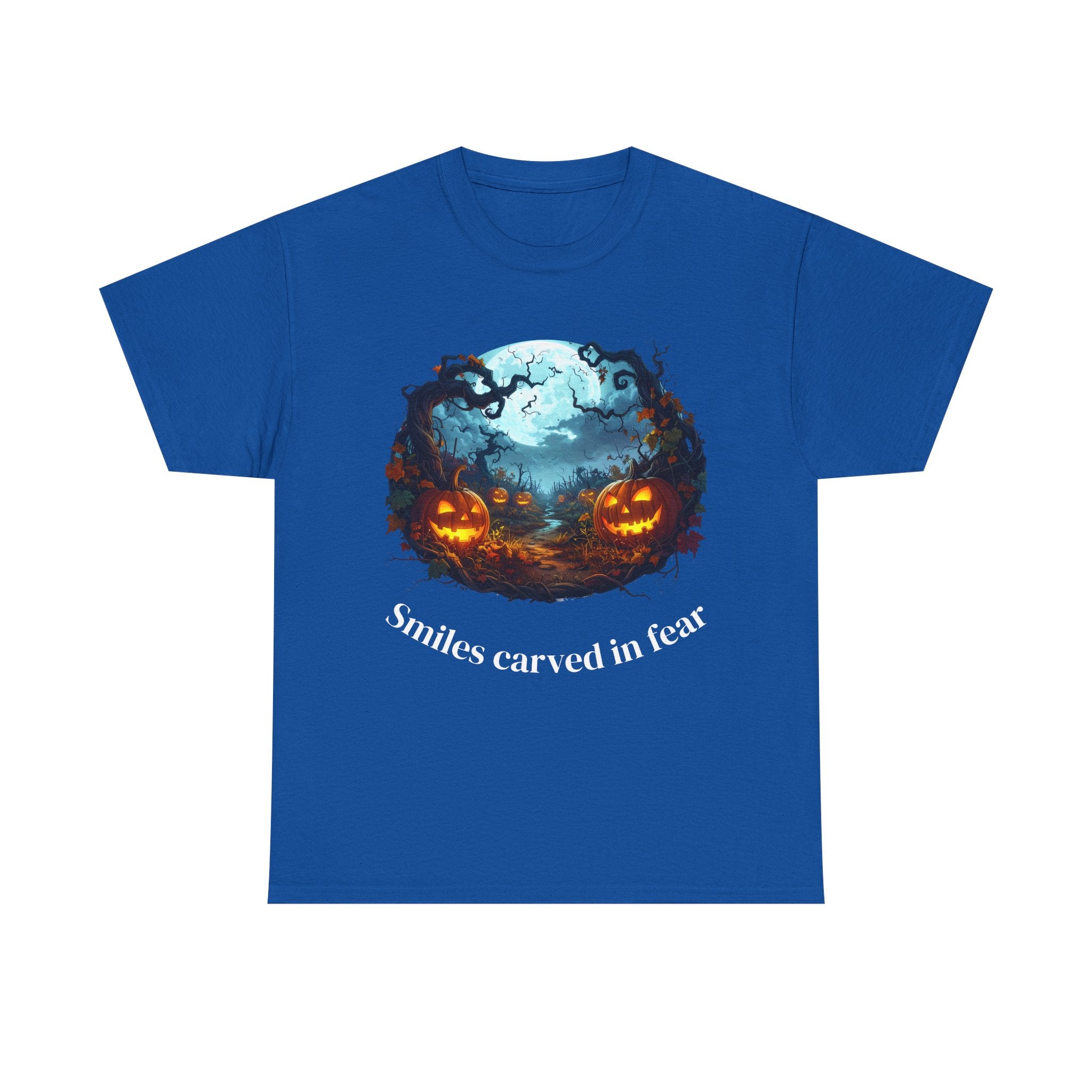 Halloween Unisex Heavy Cotton Tee, Spooky Shirt, Pumpkin Tee, Autumn Apparel, Haunted House Outfit, Fall Celebration Wear