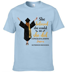 Personalized Shaped Wood Door Sign - She Believed She Could - Graduation Gift
