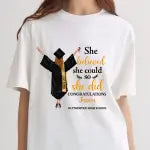 Personalized Shaped Wood Door Sign - She Believed She Could - Graduation Gift