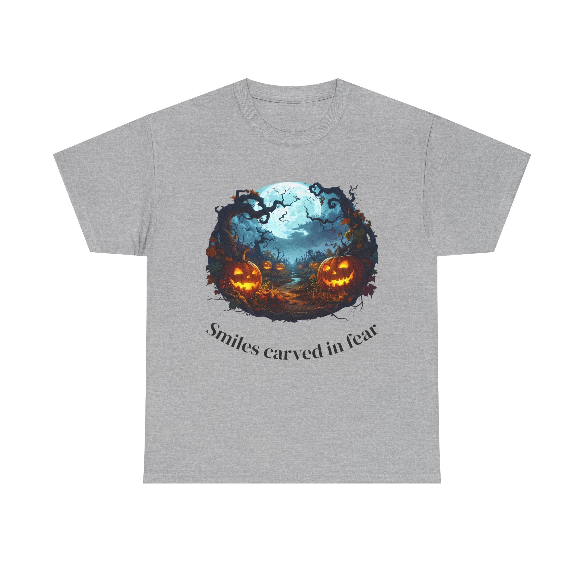 Halloween Unisex Heavy Cotton Tee, Spooky Shirt, Pumpkin Tee, Autumn Apparel, Haunted House Outfit, Fall Celebration Wear