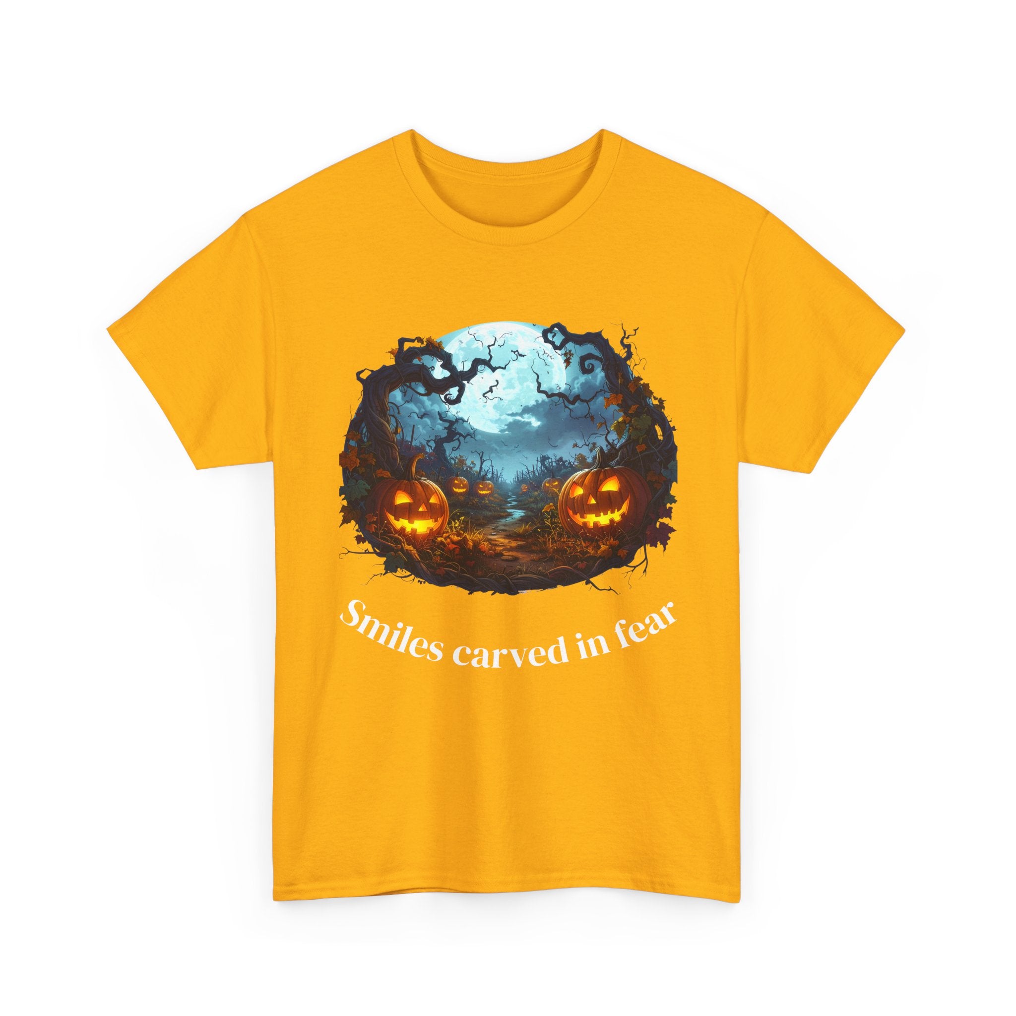 Halloween Unisex Heavy Cotton Tee, Spooky Shirt, Pumpkin Tee, Autumn Apparel, Haunted House Outfit, Fall Celebration Wear