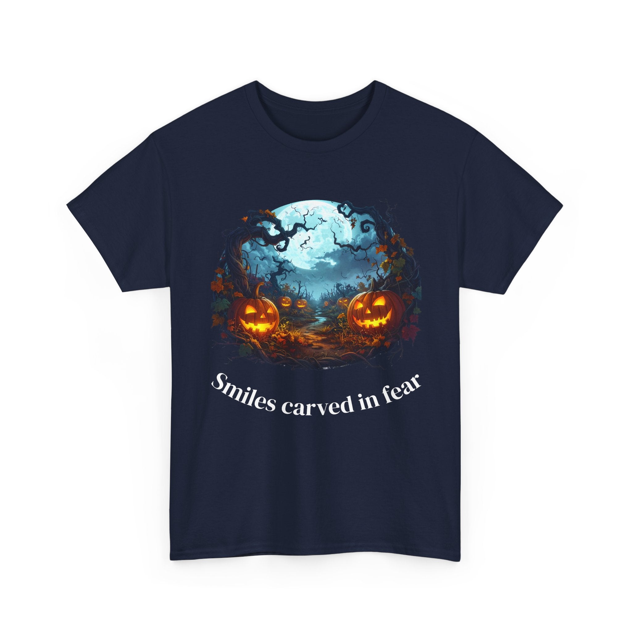 Halloween Unisex Heavy Cotton Tee, Spooky Shirt, Pumpkin Tee, Autumn Apparel, Haunted House Outfit, Fall Celebration Wear