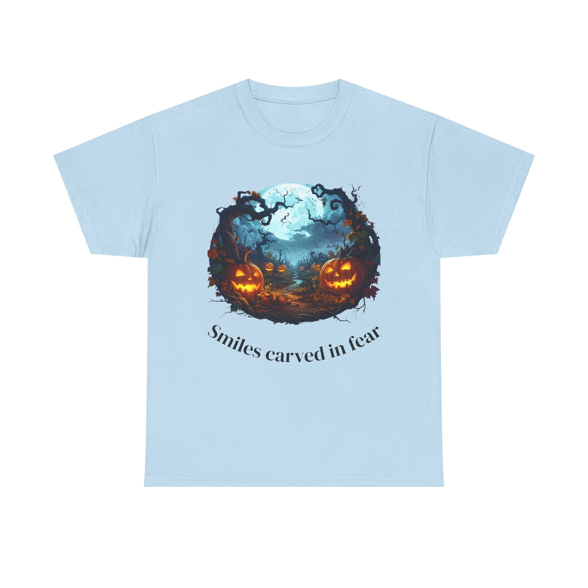 Halloween Unisex Heavy Cotton Tee, Spooky Shirt, Pumpkin Tee, Autumn Apparel, Haunted House Outfit, Fall Celebration Wear