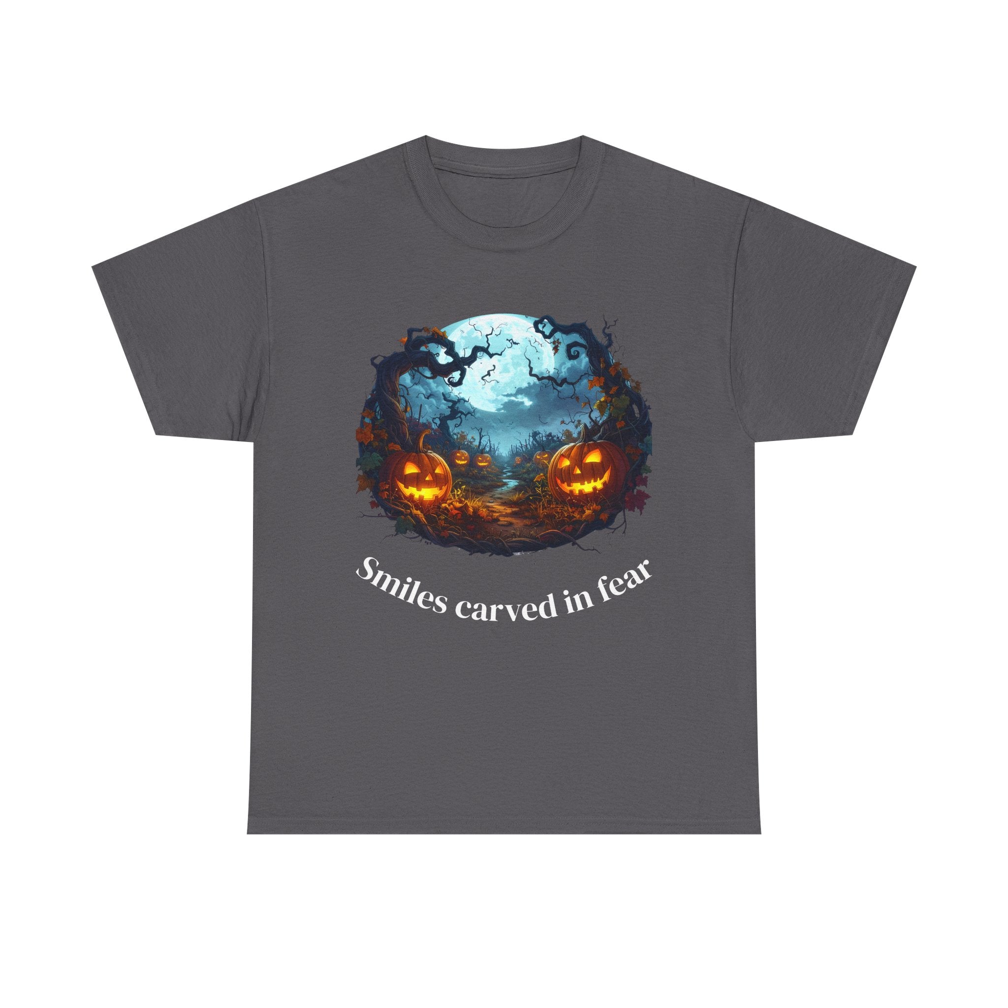 Halloween Unisex Heavy Cotton Tee, Spooky Shirt, Pumpkin Tee, Autumn Apparel, Haunted House Outfit, Fall Celebration Wear