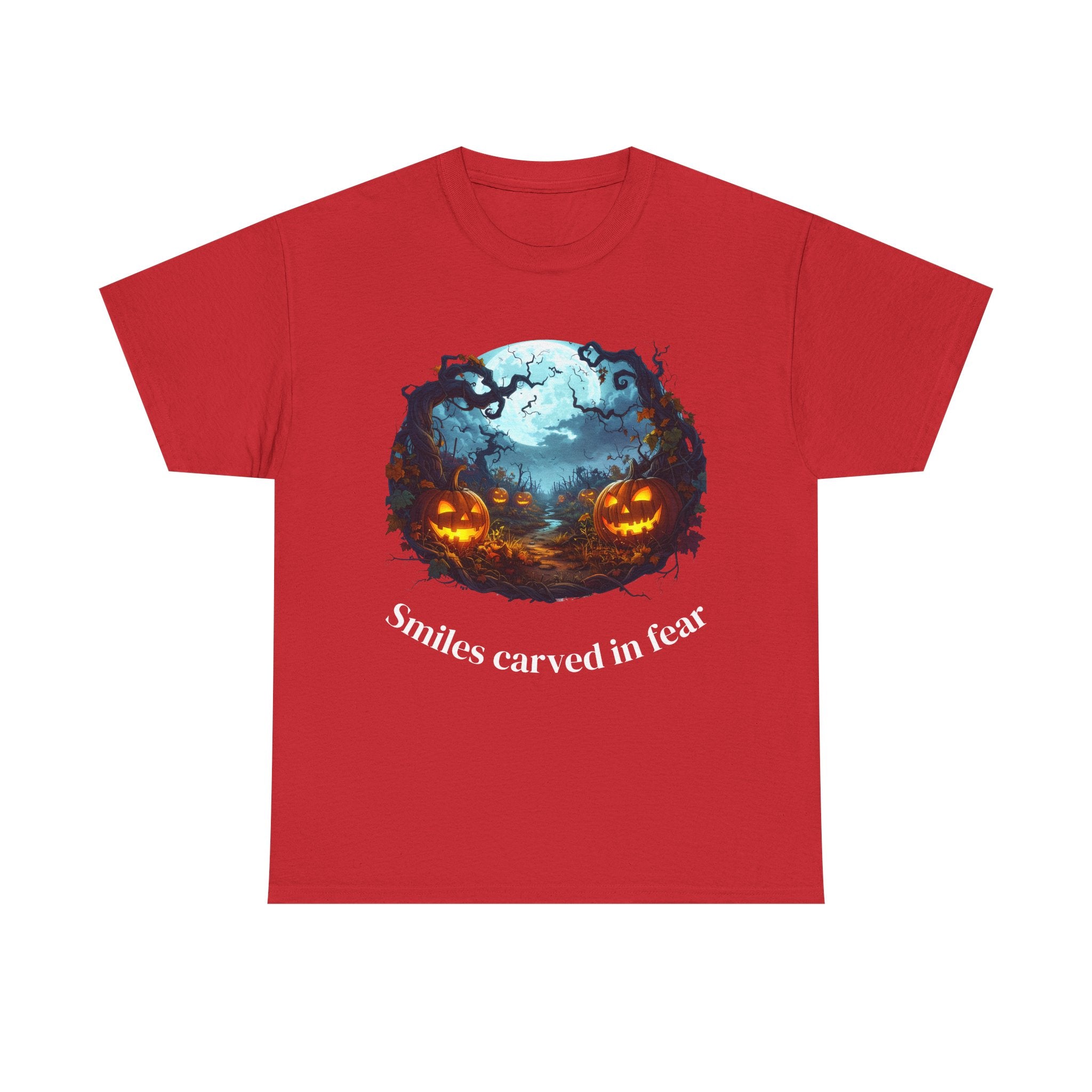 Halloween Unisex Heavy Cotton Tee, Spooky Shirt, Pumpkin Tee, Autumn Apparel, Haunted House Outfit, Fall Celebration Wear