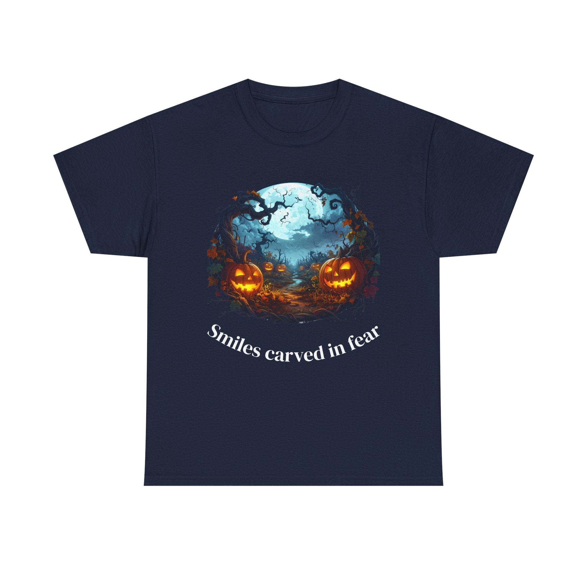 Halloween Unisex Heavy Cotton Tee, Spooky Shirt, Pumpkin Tee, Autumn Apparel, Haunted House Outfit, Fall Celebration Wear