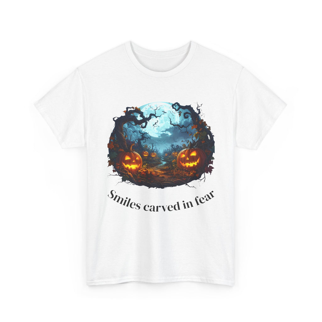 Halloween Unisex Heavy Cotton Tee, Spooky Shirt, Pumpkin Tee, Autumn Apparel, Haunted House Outfit, Fall Celebration Wear