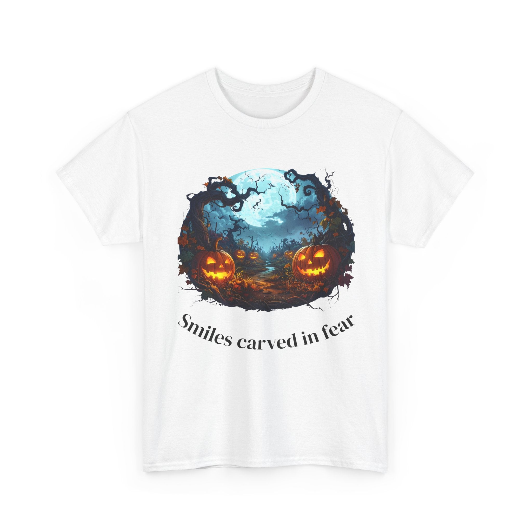 Halloween Unisex Heavy Cotton Tee, Spooky Shirt, Pumpkin Tee, Autumn Apparel, Haunted House Outfit, Fall Celebration Wear