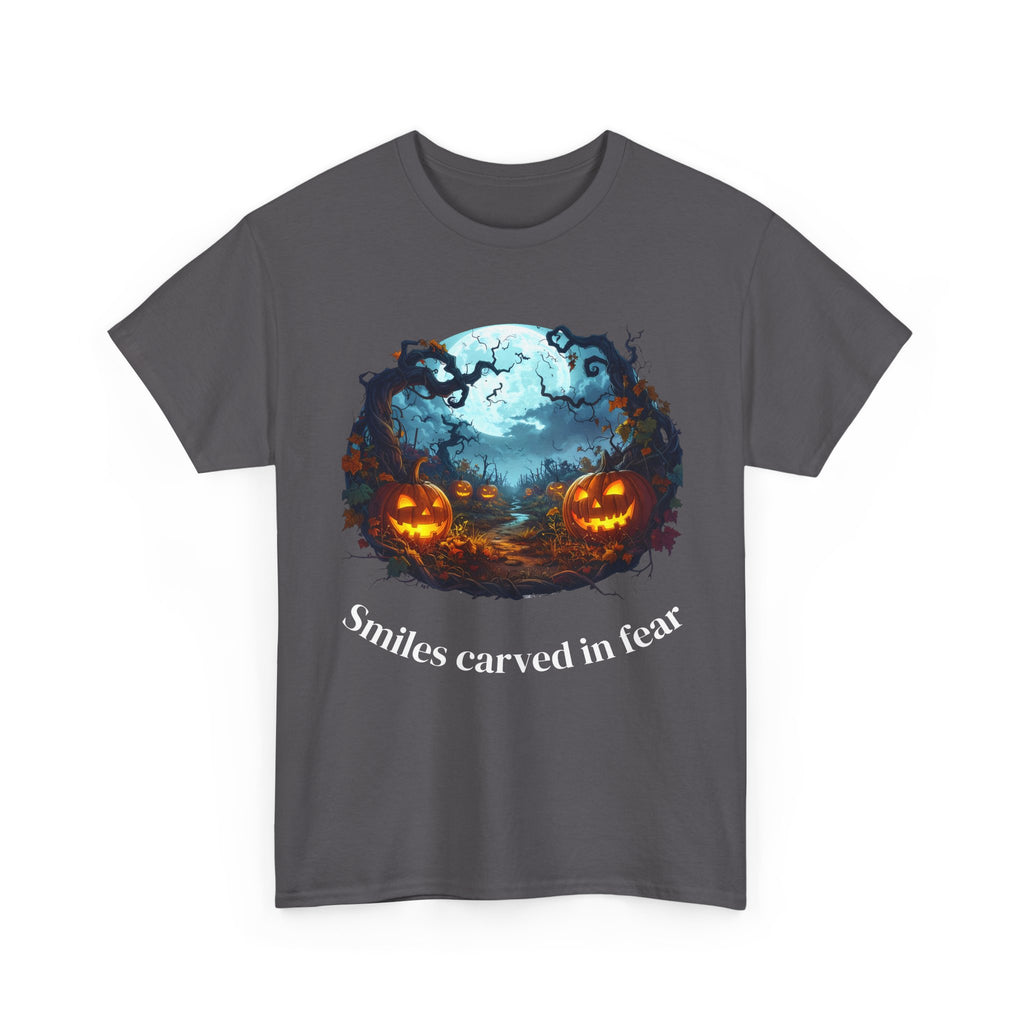 Halloween Unisex Heavy Cotton Tee, Spooky Shirt, Pumpkin Tee, Autumn Apparel, Haunted House Outfit, Fall Celebration Wear