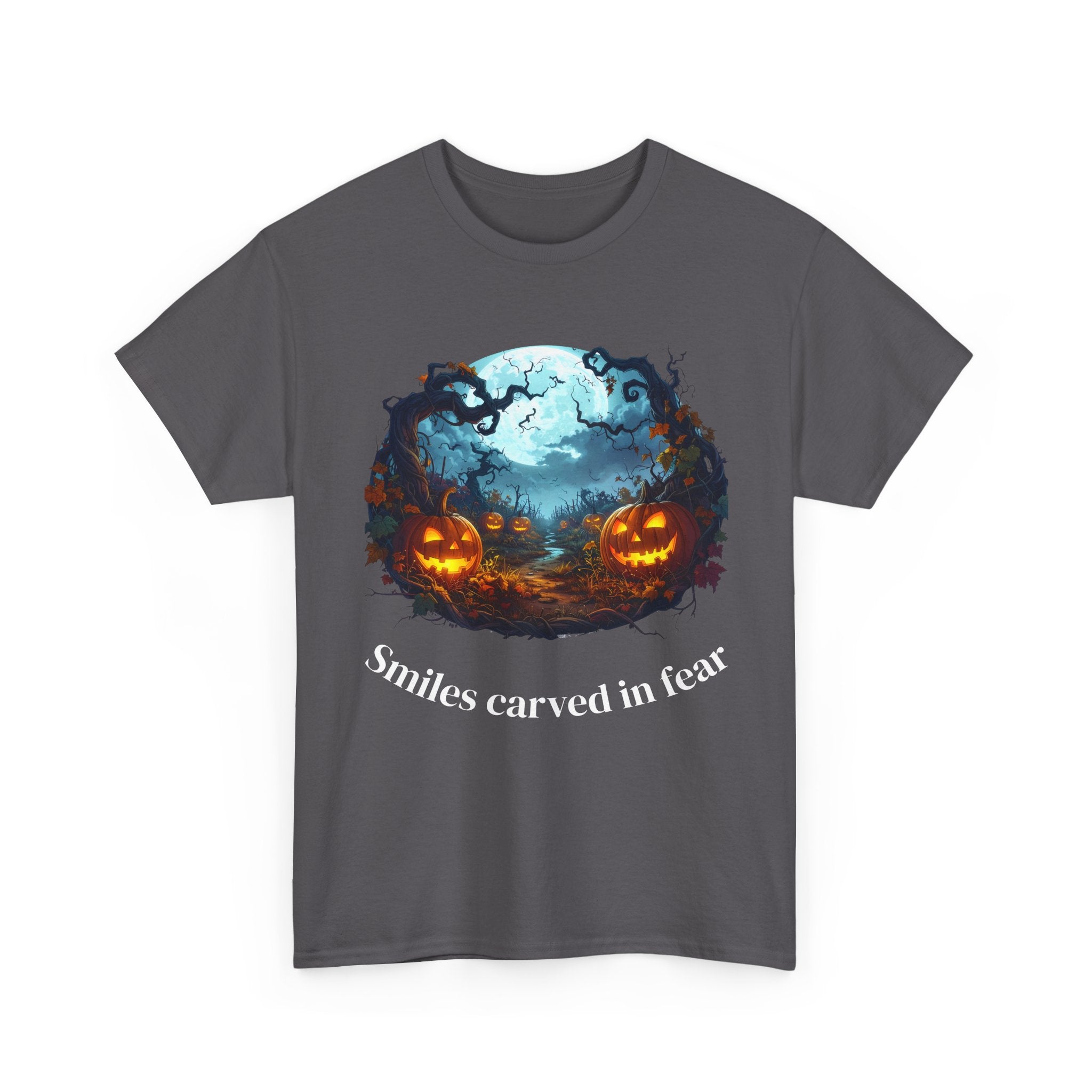 Halloween Unisex Heavy Cotton Tee, Spooky Shirt, Pumpkin Tee, Autumn Apparel, Haunted House Outfit, Fall Celebration Wear